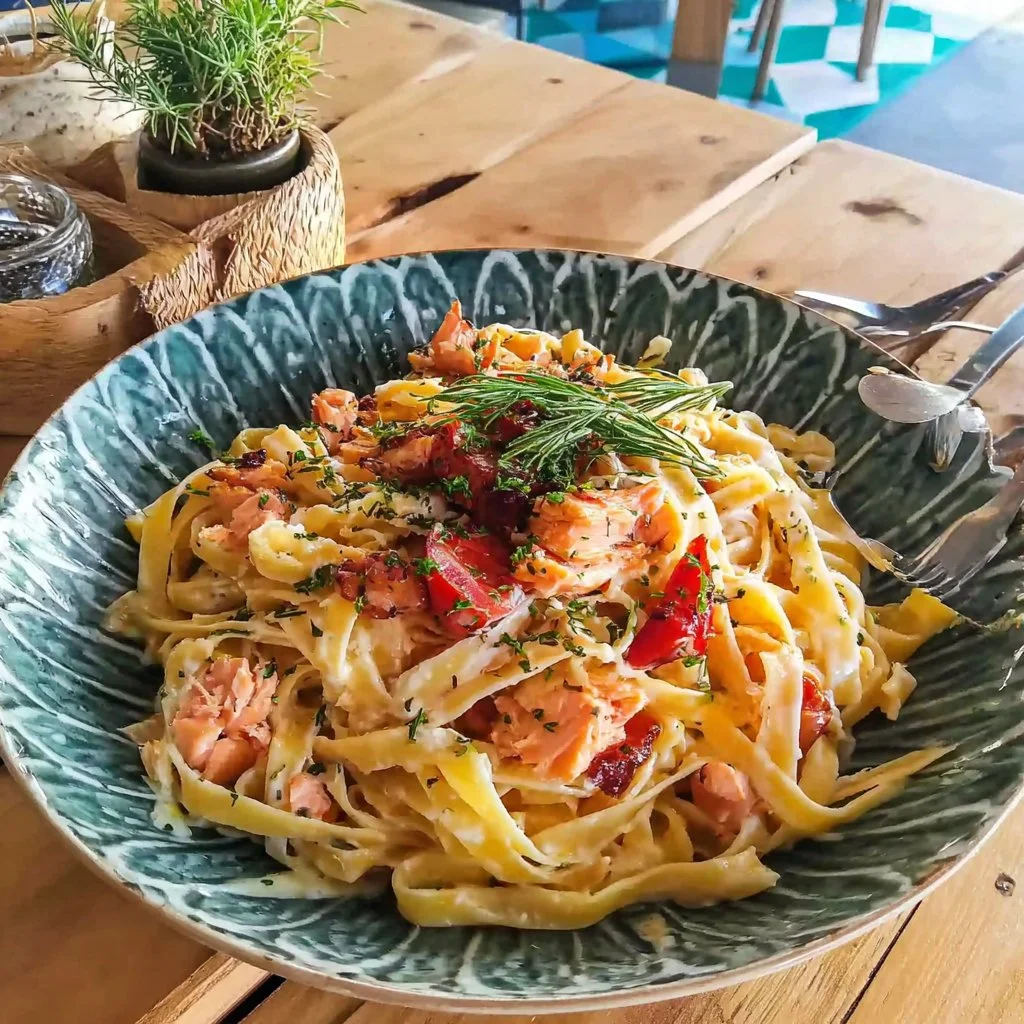 Crémeux Tagliatelle au Saumon : Un Délice Italien Décadent